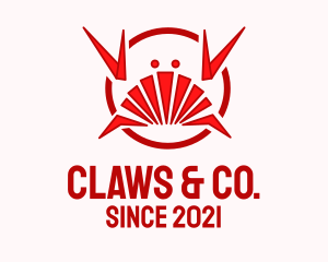 Red Seafood Crab  logo design
