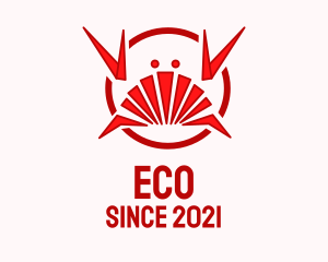 Ocean - Red Seafood Crab logo design