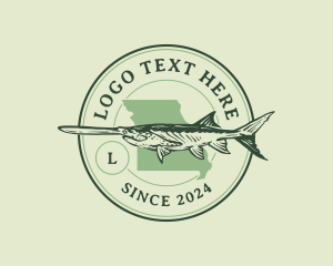 Map - Paddlefish Missouri Fish logo design