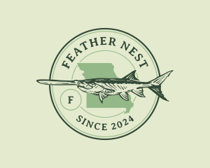 Paddlefish Missouri Fish  logo design