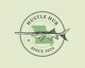 Paddlefish Missouri Fish  logo design