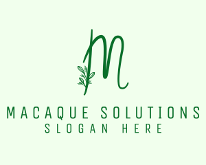 Natural Elegant Letter M logo design