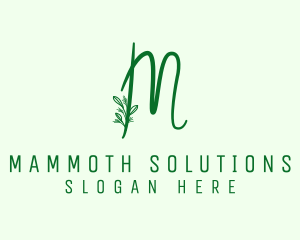 Natural Elegant Letter M logo design