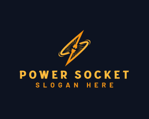 Socket - Lightning Plug Electricity logo design
