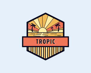 Tropical Beach Resort logo design