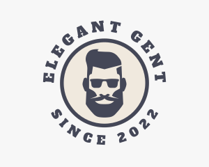 Hipster Sunglasses Gentleman logo design