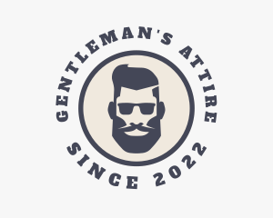 Hipster Sunglasses Gentleman logo design