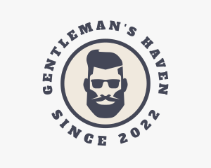 Hipster Sunglasses Gentleman logo design