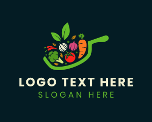 Vegetarian - Green Vegetable Pan logo design