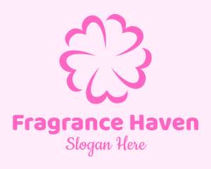 Pink Flower Heart logo design