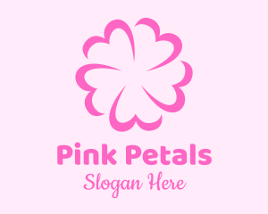 Pink Flower Heart logo design