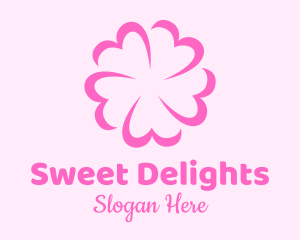 Pink Flower Heart logo design