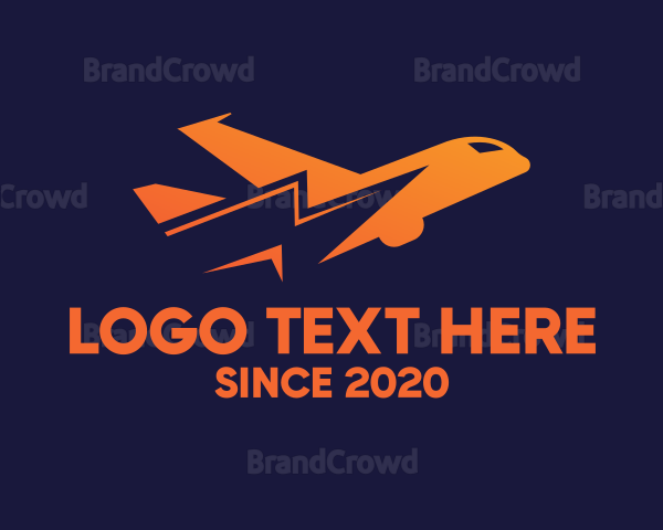 Orange Thunder Airplane Logo