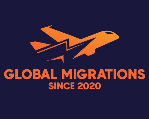 Immigration - Orange Thunder Airplane logo design