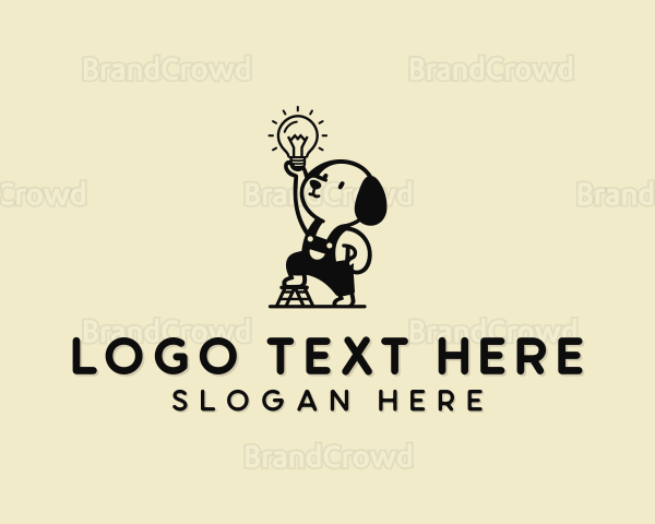 Dog Lighting Electricity Logo