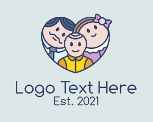 Couple - Heart Cute Family logo design