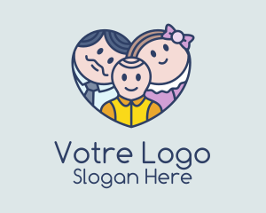 Heart Cute Family Logo