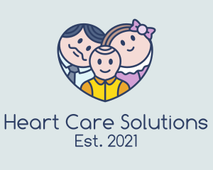 Heart Cute Family logo design