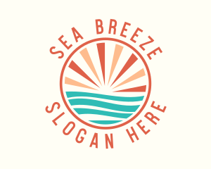 Coastline - Sea Sunset Travel logo design