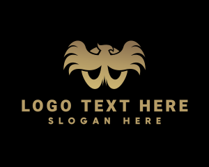 Luxe - Gold Phoenix Bird logo design