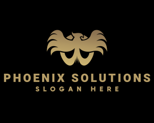 Phoenix - Gold Phoenix Bird logo design