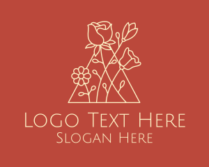 Full-bloom - Minimalist Flower Arrangement logo design