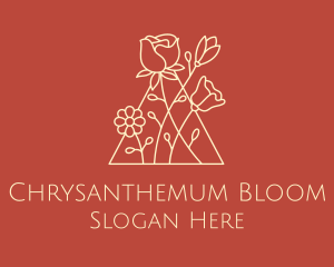 Chrysanthemum - Minimalist Flower Arrangement logo design