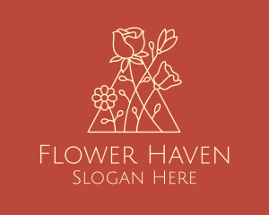 Blossoming - Minimalist Flower Arrangement logo design