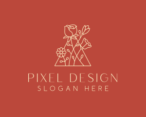 Minimalist Flower Arrangement logo design