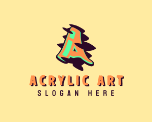 Graffiti Art Letter A logo design