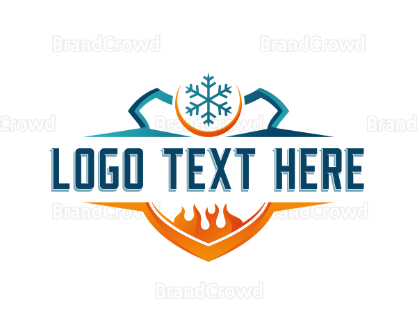 Flame Snowflake Shield Logo