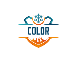 Flame Snowflake Shield Logo