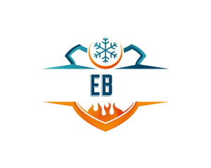 Flame Snowflake Shield Logo