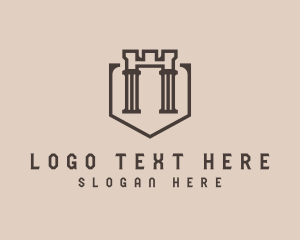 Temple - Castle Arch Pillar logo design