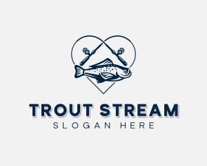Trout - Fisherman Trout Fishing logo design