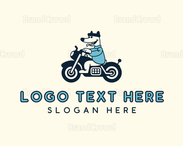 Dog Motorcycle Biker Logo