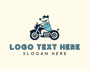 Cartoon - Dog Motorcycle Biker logo design