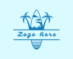 Beach - Surf Board Beach Resort logo design