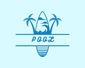 Palm Tree - Surf Board Beach Resort logo design