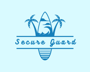Seaside - Surf Board Beach Resort logo design