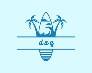Water - Surf Board Beach Resort logo design
