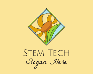 Stem - Sunflower Stained Glass logo design