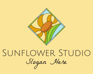 Sunflower - Sunflower Stained Glass logo design