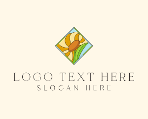 Eco Friendly - Sunflower Stained Glass logo design