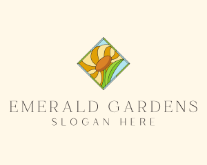 Sunflower Stained Glass  logo design