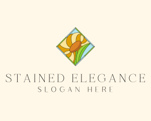 Sunflower Stained Glass  logo design