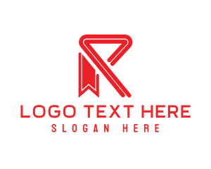 Initial - Red R Ribbon logo design