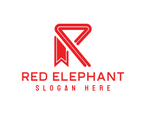 Red R Ribbon logo design