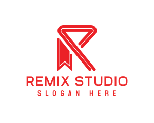 Red R Ribbon logo design