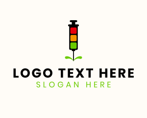 Traffic Light - Vaccine Syringe Traffic Light logo design